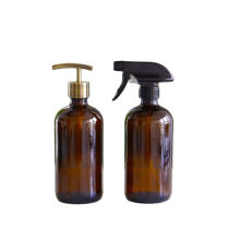 Wholesale 250ml 500ml Trigger Sprayer lotion pump Stainless steel Glass Shampoo Bottle
